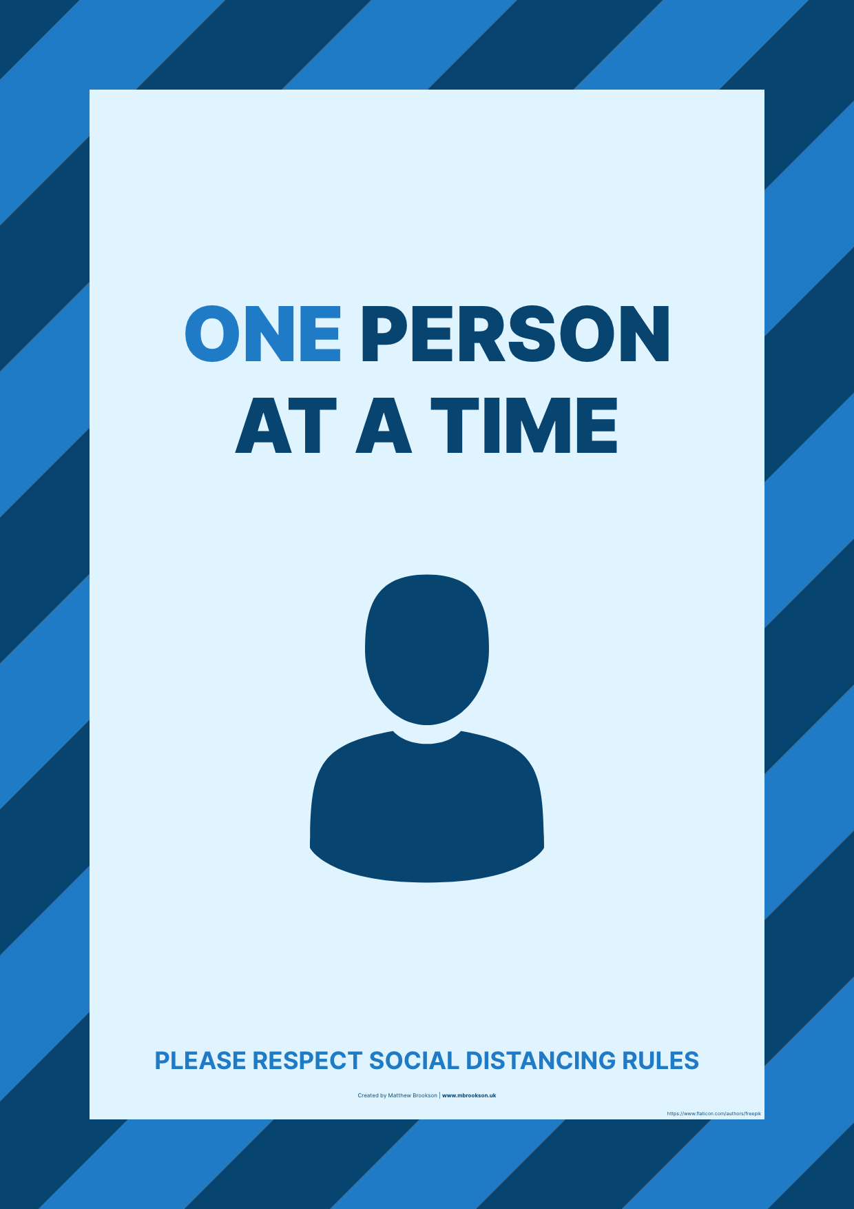 COVID-19 Social disatncing poster - One person
