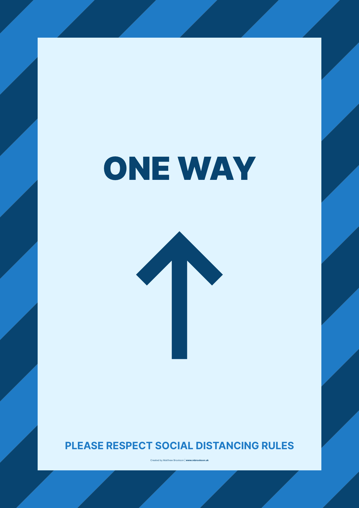 COVID-19 Social disatncing poster - One way