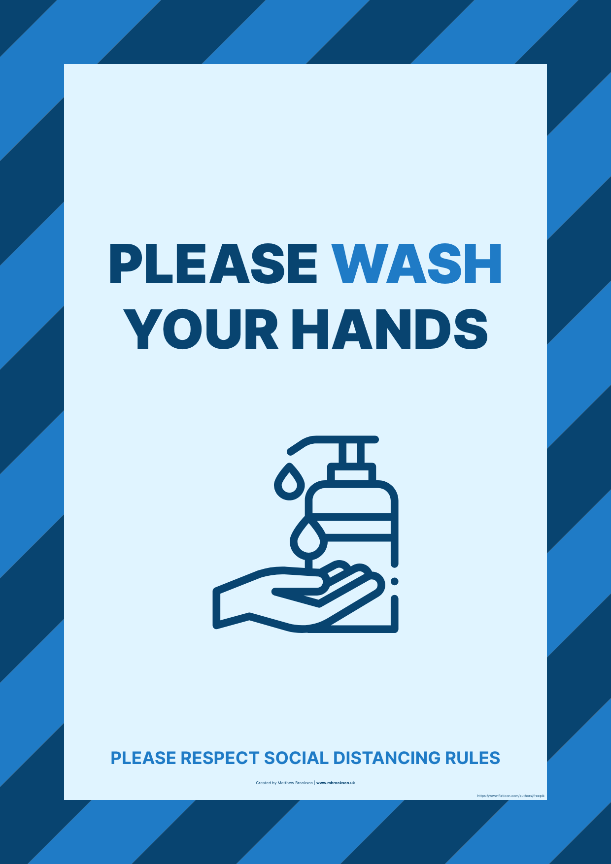 COVID-19 Social disatncing poster - Wash hands